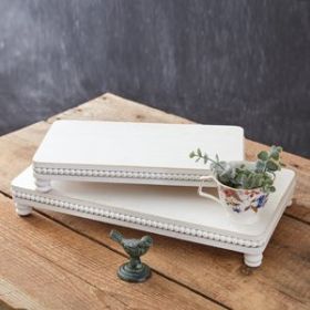 Set of Two Beaded Edge Risers