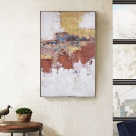 Tribeca Hand Embellished Abstract Framed Canvas Wall Art