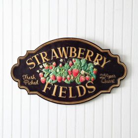 Strawberry Fields Metal Sign