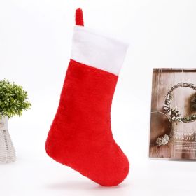 Red Christmas Stockings Bags Of Short Plush Decorations (Option: RW184 Red)