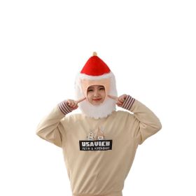 Santa Claus Head Set Hat Photo Props (Option: Graph Color-30x42cm)