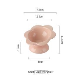 Ceramic Anti-tumble High Leg Cat Bowl (Color: PINK)