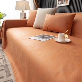 Anti Cat Scratch All-weather Universal Non Stick Wool Technology Cloth Sofa Cover (Option: Orange-210x400cm)