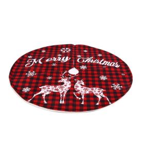 Decoration Red And Black Plaid 119cm Letter Elk Christmas-tree Skirt (Option: ASQ30 Red And Black Plaid)