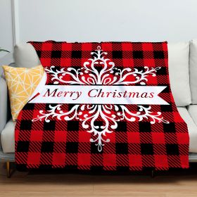 Christmas Red And Black Plaid Set Flannel Blanket (Option: ZM20230802 6-75X100)