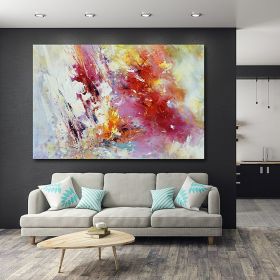 Hand oil painting Wall Art Canvas Prints Painting Artwork Picture Abstract Knife Painting Red Seascape Home Decoration (size: 50X70cm)
