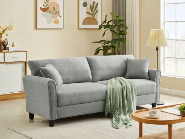Leisure Loveseat Furniture with Hardwood Frame; Mid-Century Upholstered Couch for Living Room (Color: Gray)