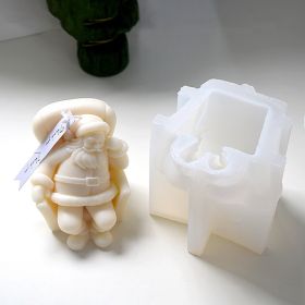 Napping Santa Claus Aromatherapy Candle Silicone Mold DIY Christmas Decoration Plaster Soft Mold (Option: Snooze Old Man Mold)