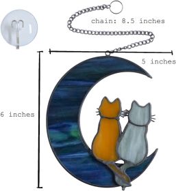 Cat Colorful Catcher Window Hanging Wall Art Modern Design Home Decoration (Option: Moon Cat)