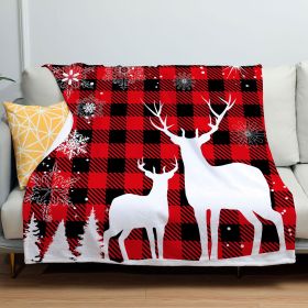 Christmas Red And Black Plaid Set Flannel Blanket (Option: ZM20230802 2-130x150g)