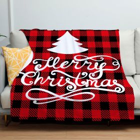 Christmas Red And Black Plaid Set Flannel Blanket (Option: ZM20230802 5-130x150g)