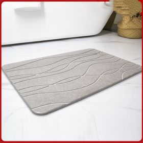 Bathroom Mats Diatom Ooze Hard Pad Non-slip Absorbent Diatomite Entrance Toilet Bathroom Step Mat (Option: Gray Wave-40x30cm)