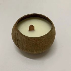 Coconut Shell Aromatherapy Candle Container Indoor Long-lasting Home Sleep (Option: Lemon Flavor)